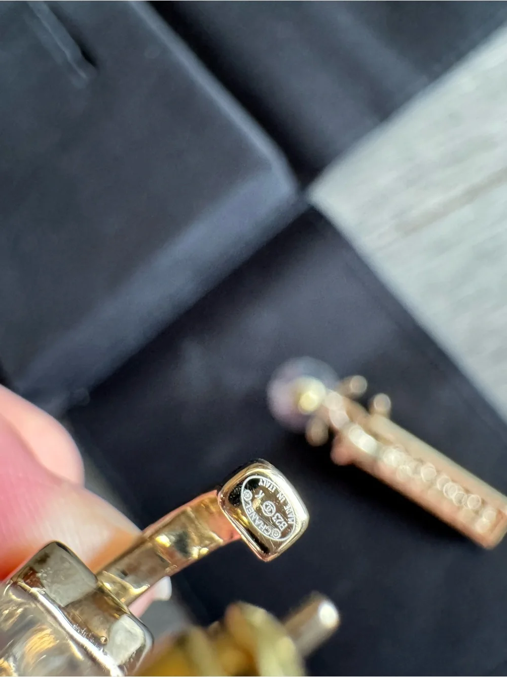 Chanel Metal & Strass Pendant Earrings in gold